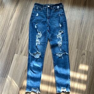 Super High Rise Ripped Curvy Jeggings / Skinny Jeans 7/28R
